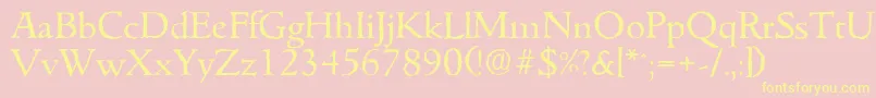 GouditaantiqueRegular-Schriftart – Gelbe Schriften auf rosa Hintergrund