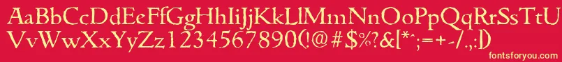 GouditaantiqueRegular Font – Yellow Fonts on Red Background