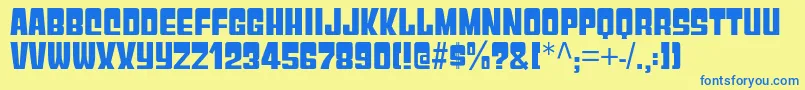 GyparodyHv Font – Blue Fonts on Yellow Background