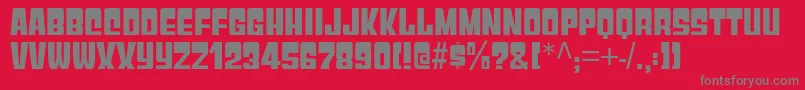 GyparodyHv-Schriftart – Graue Schriften auf rotem Hintergrund