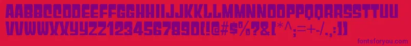 GyparodyHv-Schriftart – Violette Schriften auf rotem Hintergrund