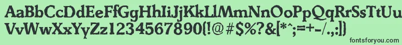 DerringerantiqueBold-Schriftart – Schwarze Schriften auf grünem Hintergrund