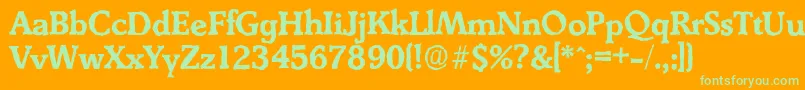 DerringerantiqueBold-Schriftart – Grüne Schriften auf orangefarbenem Hintergrund