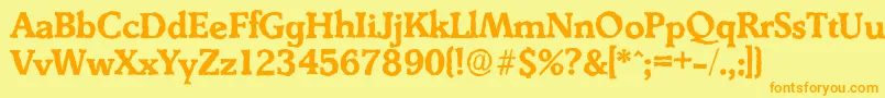 DerringerantiqueBold Font – Orange Fonts on Yellow Background