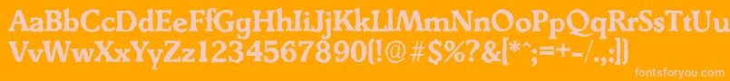 DerringerantiqueBold-Schriftart – Rosa Schriften auf orangefarbenem Hintergrund