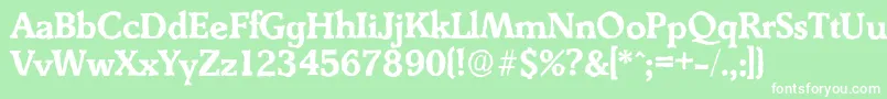 DerringerantiqueBold-Schriftart – Weiße Schriften auf grünem Hintergrund
