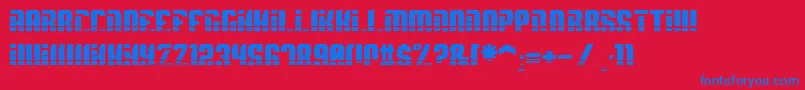 フォントSpyhVent – 赤い背景に青い文字