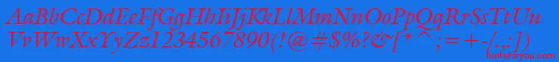 Tt0068m Font – Red Fonts on Blue Background