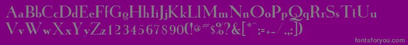 GrailNew-fontti – harmaat kirjasimet violetilla taustalla
