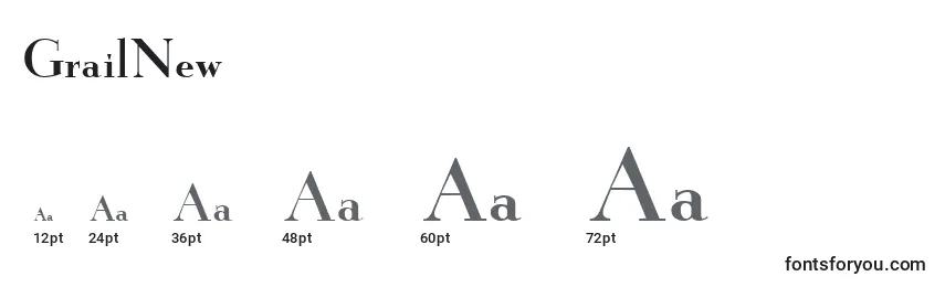 GrailNew Font Sizes