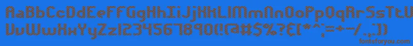 フォントVolatil1 – 茶色の文字が青い背景にあります。