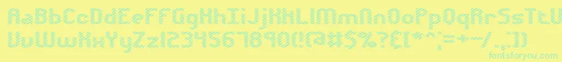 Volatil1-fontti – vihreät fontit keltaisella taustalla