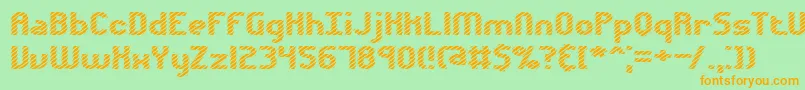 Volatil1-fontti – oranssit fontit vihreällä taustalla