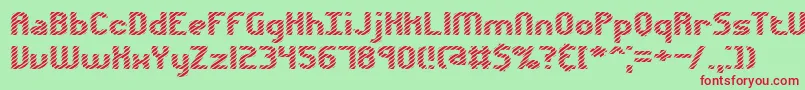 Volatil1-Schriftart – Rote Schriften auf grünem Hintergrund