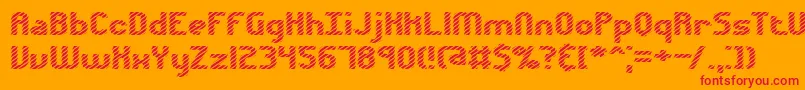 Czcionka Volatil1 – czerwone czcionki na pomarańczowym tle