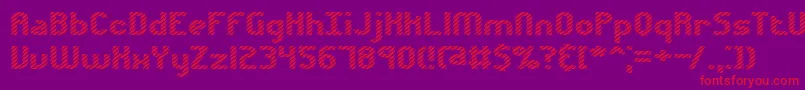 Volatil1-Schriftart – Rote Schriften auf violettem Hintergrund