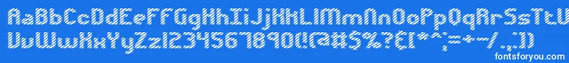 Volatil1-Schriftart – Weiße Schriften auf blauem Hintergrund