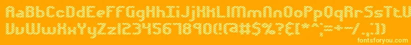 Шрифт Volatil1 – жёлтые шрифты на оранжевом фоне