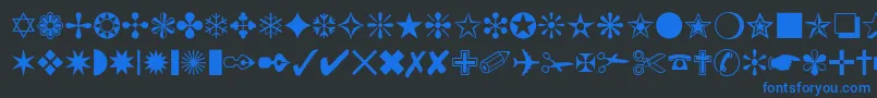 ChanceryOrnamentsSsi Font – Blue Fonts on Black Background