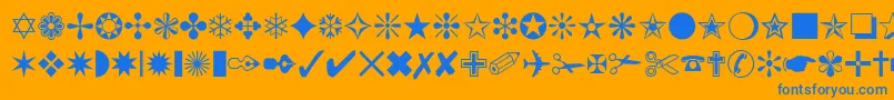 ChanceryOrnamentsSsi Font – Blue Fonts on Orange Background