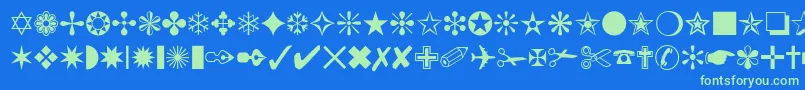 ChanceryOrnamentsSsi Font – Green Fonts on Blue Background