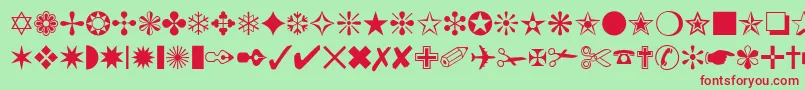 ChanceryOrnamentsSsi Font – Red Fonts on Green Background