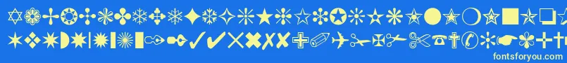 ChanceryOrnamentsSsi Font – Yellow Fonts on Blue Background