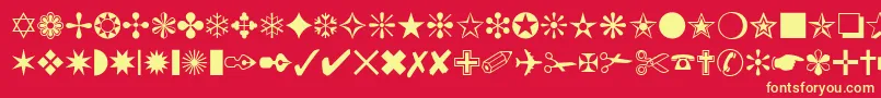 ChanceryOrnamentsSsi Font – Yellow Fonts on Red Background
