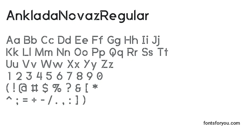 characters of ankladanovazregular font, letter of ankladanovazregular font, alphabet of  ankladanovazregular font