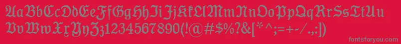 Fonte KoenigTypeMager – fontes cinzas em um fundo vermelho