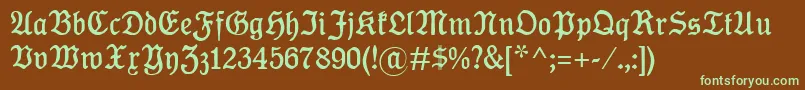 KoenigTypeMager-Schriftart – Grüne Schriften auf braunem Hintergrund