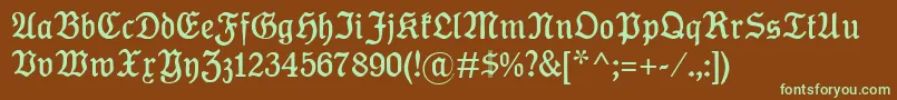 Fonte KoenigTypeMager – fontes verdes em um fundo marrom