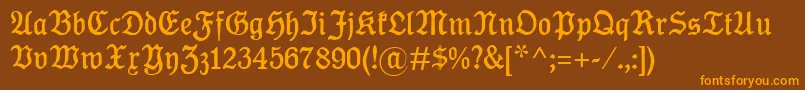 Fonte KoenigTypeMager – fontes laranjas em um fundo marrom