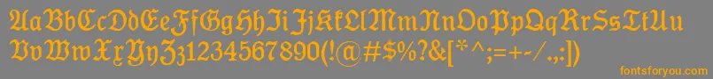 KoenigTypeMager-Schriftart – Orangefarbene Schriften auf grauem Hintergrund