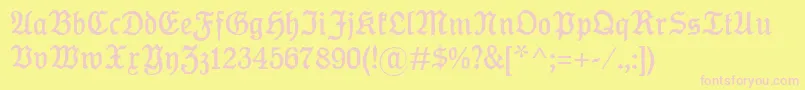 KoenigTypeMager-fontti – vaaleanpunaiset fontit keltaisella taustalla