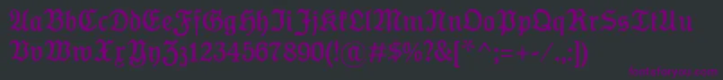 Czcionka KoenigTypeMager – fioletowe czcionki na czarnym tle