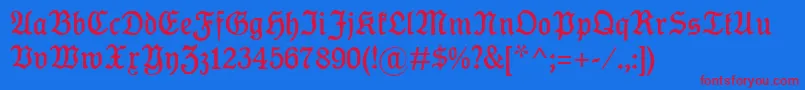 フォントKoenigTypeMager – 赤い文字の青い背景