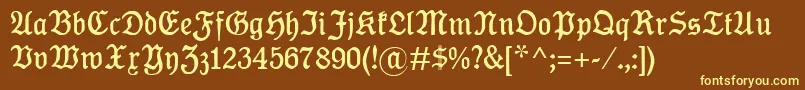 KoenigTypeMager-fontti – keltaiset fontit ruskealla taustalla