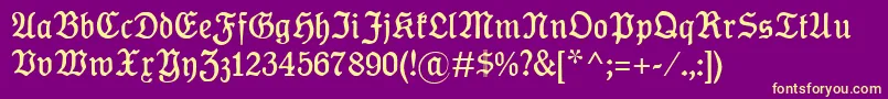 fuente KoenigTypeMager – Fuentes Amarillas Sobre Fondo Morado