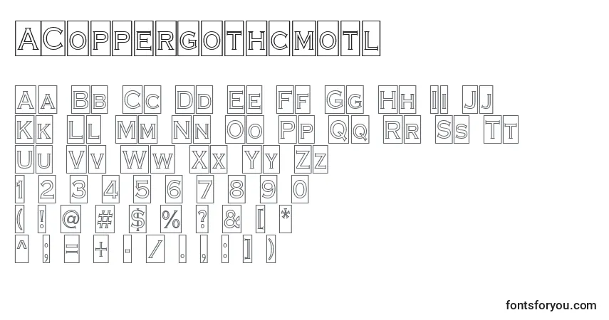 ACoppergothcmotlフォント–アルファベット、数字、特殊文字