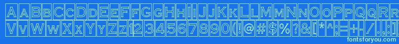 ACoppergothcmotl Font – Green Fonts on Blue Background