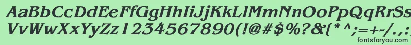 BenguiatBoldItalic Font – Black Fonts on Green Background
