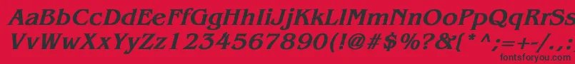 BenguiatBoldItalic Font – Black Fonts on Red Background