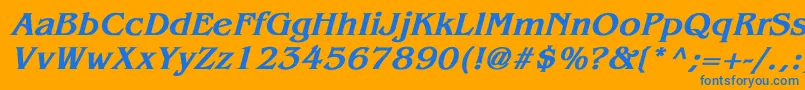 Więcej informacji o czcionce BenguiatBoldItalic Czcionka BenguiatBoldItalic – niebieskie czcionki na pomarańczowym tle