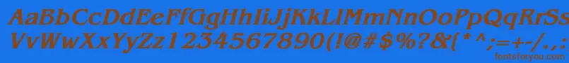 Weitere Informationen zur BenguiatBoldItalic-Schriftart BenguiatBoldItalic-Schriftart – Braune Schriften auf blauem Hintergrund
