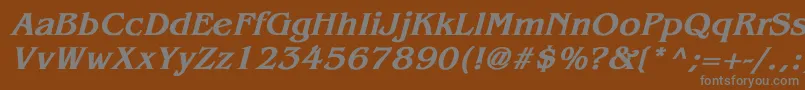 Czcionka BenguiatBoldItalic – szare czcionki na brązowym tle
