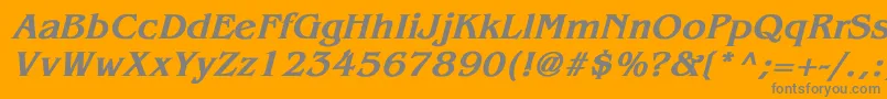 Weitere Informationen zur BenguiatBoldItalic-Schriftart BenguiatBoldItalic-Schriftart – Graue Schriften auf orangefarbenem Hintergrund