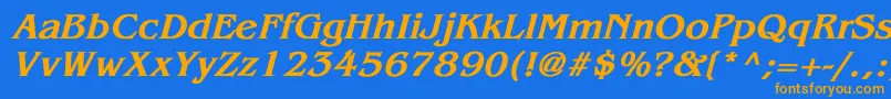 Weitere Informationen zur BenguiatBoldItalic-Schriftart BenguiatBoldItalic-Schriftart – Orangefarbene Schriften auf blauem Hintergrund