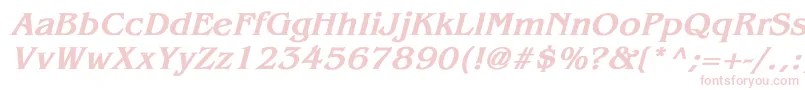 BenguiatBoldItalic-Schriftart – Rosa Schriften auf weißem Hintergrund