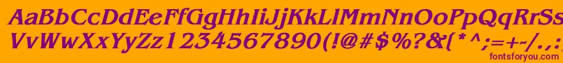 BenguiatBoldItalic Font – Purple Fonts on Orange Background